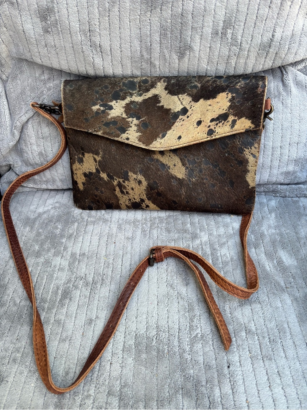 American Darling Brown Cowhide Crossbody Bag - Genuine Leather Strap